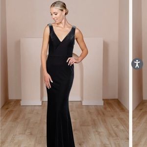 Revelry Black Velvet Bridesmaid Dress